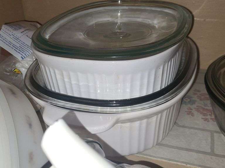 Contents Of 5 Lower Cabinets, Plasticware, Pots, Pans, Bakeware, And Kettle