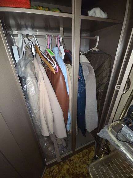 Contents Of Metal Cabinet Only Men's & Women's Coats,Hats,Gloves Approx Med.