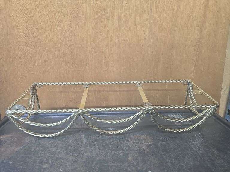Gold Twisted Metal, Glass Hanging Shelf