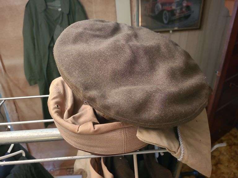 2 Army Uniforms Size 34 L, 2 Shirts Size 14½x32, And 4 Hats (Jackets Have Damage)