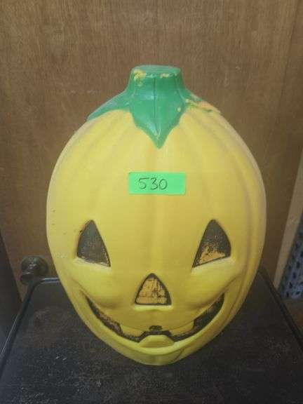 Large Vintage Halloween Blow Mold Pumpkin (No Lights)