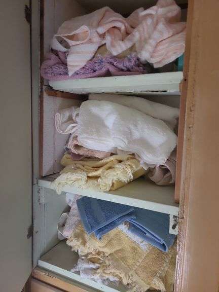 3 Shelves Of Assorted Towels
