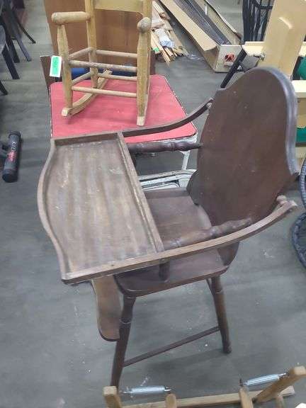 Vintage Children's Rocking Chair And High Chair