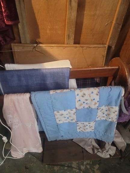 Linen, Small Quilt, Fabric & Quilt Holder, Hand Sewn Dress