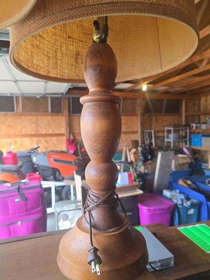 2 Wooden Base Table Lamps