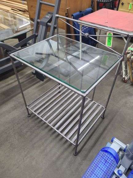 Glass Top Metal Stand