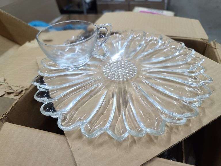 Two Daisy 8pc Daisy TV Dish and Cup Sets (in boxes) and One Salad Bowl and Six Dessert Bowls