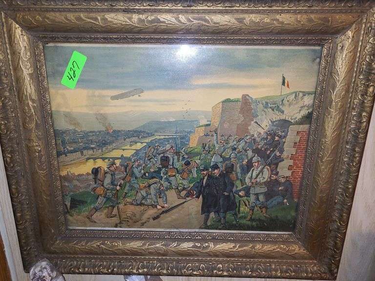 Framed Ersturmung Von Lüttich Picture And  16 Rolls Of Window Cover
