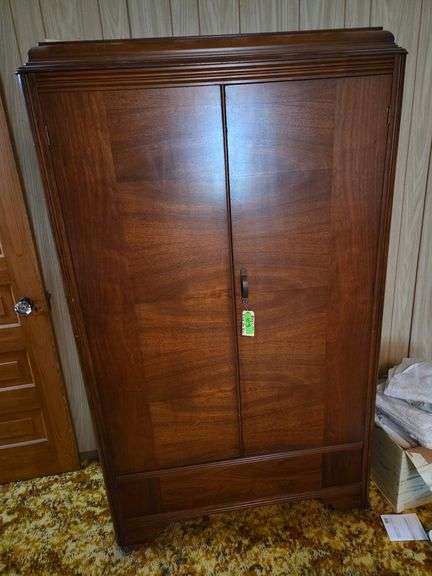 Cedar Lined Armoire Approx 40" x 20" x 67" Tall (Pickup At End Of Auction) Contents Excluded