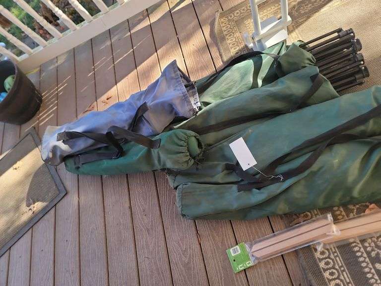 6 Camping Chairs , Hardwood Frames, Grabber Bar