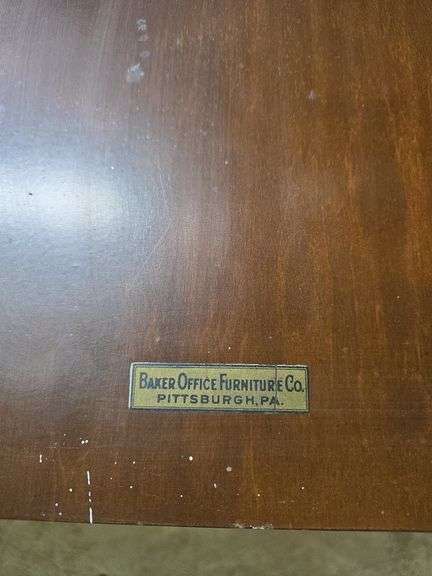 Baker Office Furniture Co Desk with Tip-Out Secretary