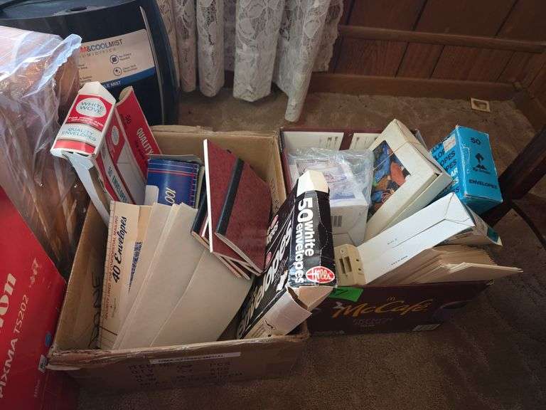 2 Boxes Of Office Supplies