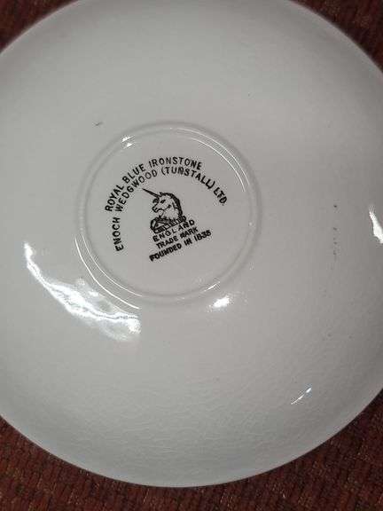 Approximately 36 Pieces Royal Blue Ironstone Enoch Wedgewood