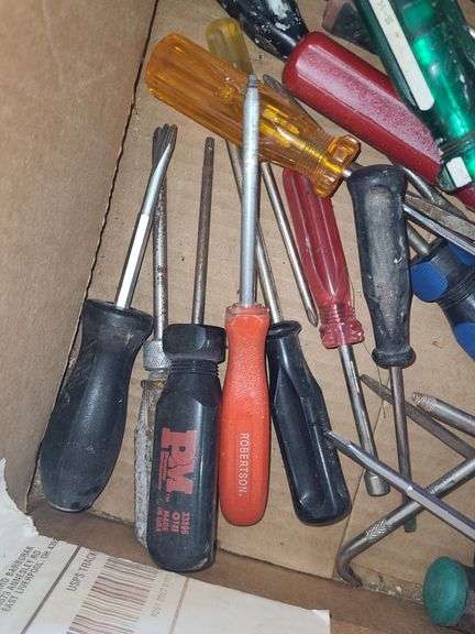Box Of Assorted Screwdrivers