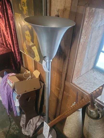 Aluminum Floor Lamp in the Style of Frank Loyd Wright