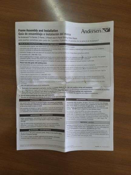 Andersen Gliding Patio Door Frame