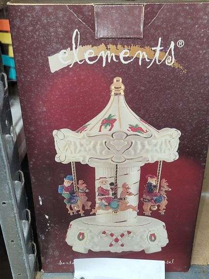 Porcelain Elements Christmas Carousel The carousel is musical and plays holiday melodies.