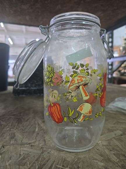 Glass Canister with Hinge Lid