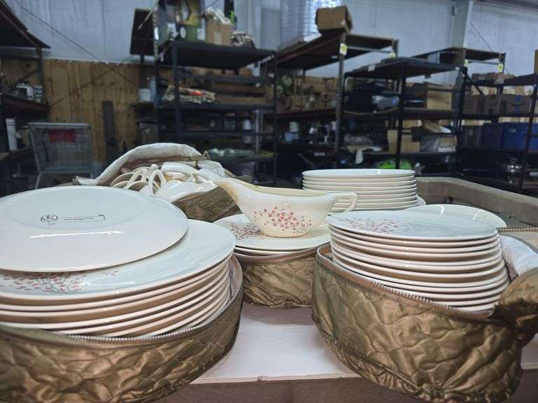 Vintage Edwin Knowles, Lacquer Blossom Dinnerware Set (Approx 90 Pcs)