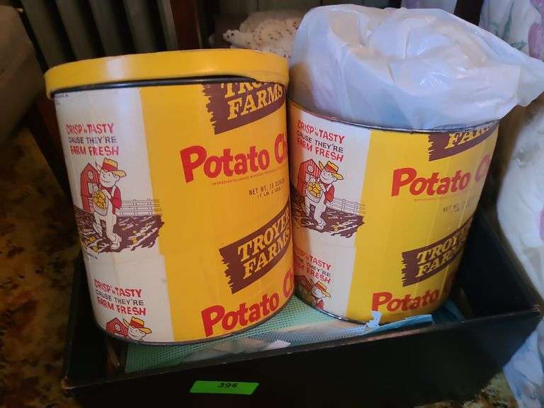 2 Troyer Farms Potato Chip Buckets And Craft Supplies