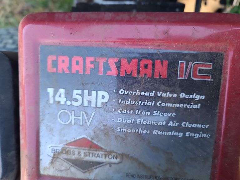 Craftsman Lawn Tractor, 14.5HP IC OHC, Approx. 42in Deck, No Battery, Not Running
