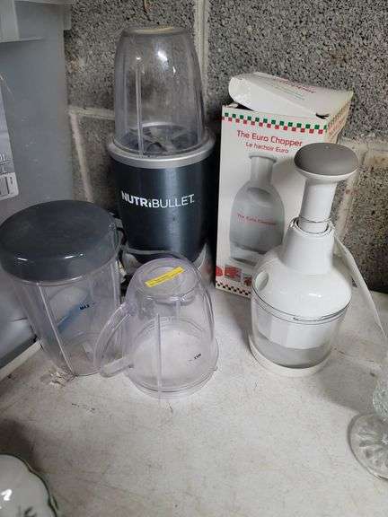 The Euro Chopper In Box, The Pampered Chef Slap Chopper, NutriBullet With Attachments