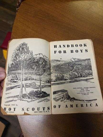 2 1948 Vintage Boy Scout Hand Books Boys Scout Box