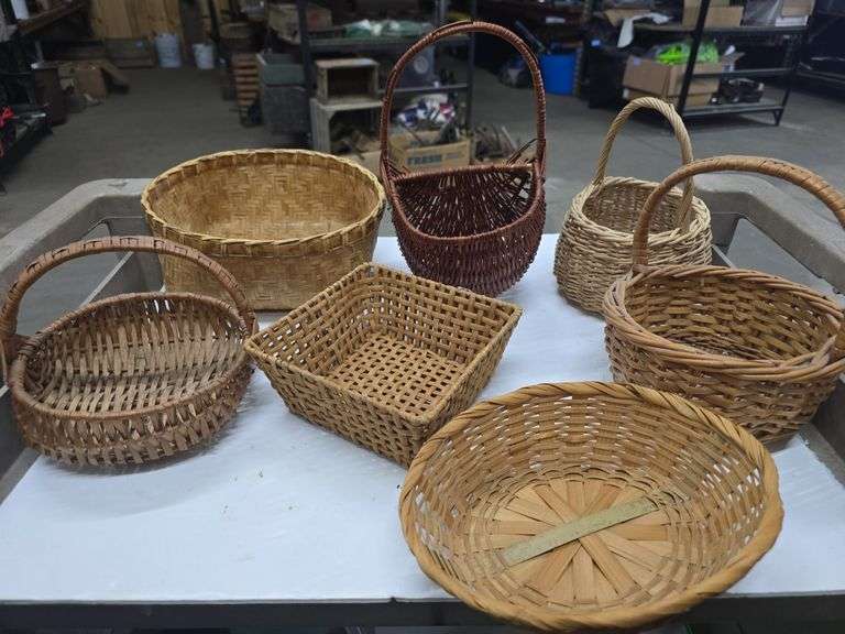 Collection of Various Rattan and Wicker Baskets. (Approx. 16)