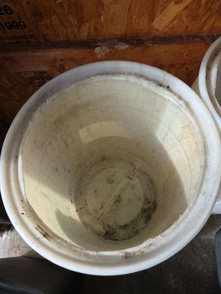 2 White Plastic Drums No Lids