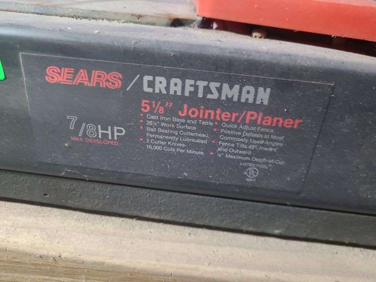 Mounted Sears Craftsman 5⅛" Jointer/Planer (Works)