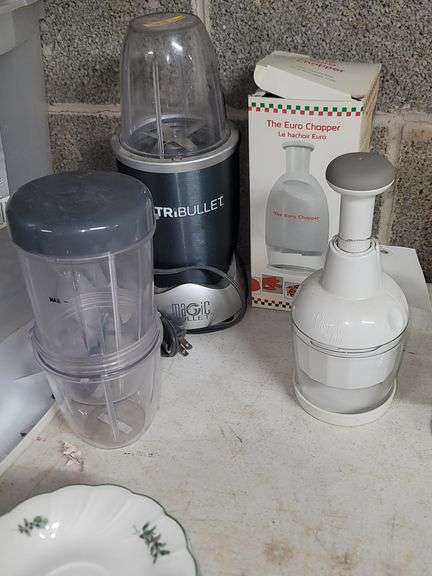 The Euro Chopper In Box, The Pampered Chef Slap Chopper, NutriBullet With Attachments