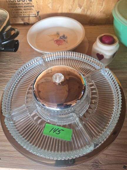 Lazy Susan Serving Platter, Knowles Utility Ware Dish.
