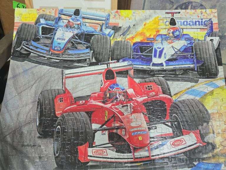 Picture Frame, Wall Art, Glued Racing Puzzle