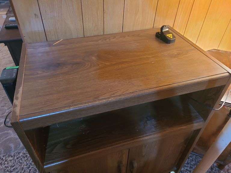 Wooden Cabinet On Casters
