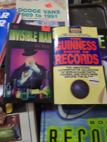 2 Boxes Of Assorted Books, Kid's Books, Guinness World Records, And Guitar Books