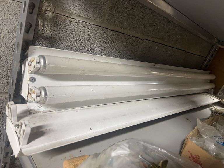 2 SHOP LIGHTS ONE WITH BULBS AND ONE WITHOUT