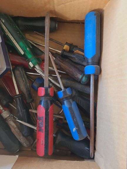 Box Of Assorted Screwdrivers