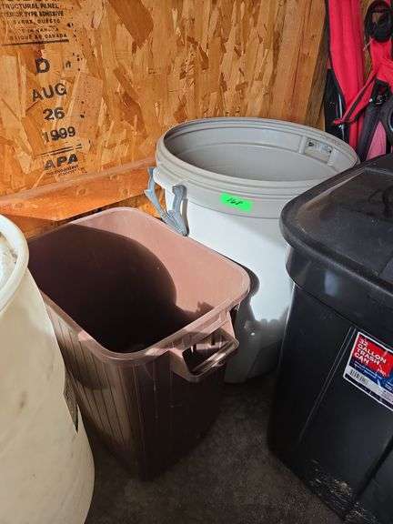2 Brown Trash Cans