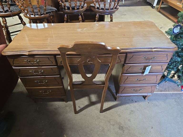 Desk and Chair (Approx. 30" H x 56" W x 23" D)