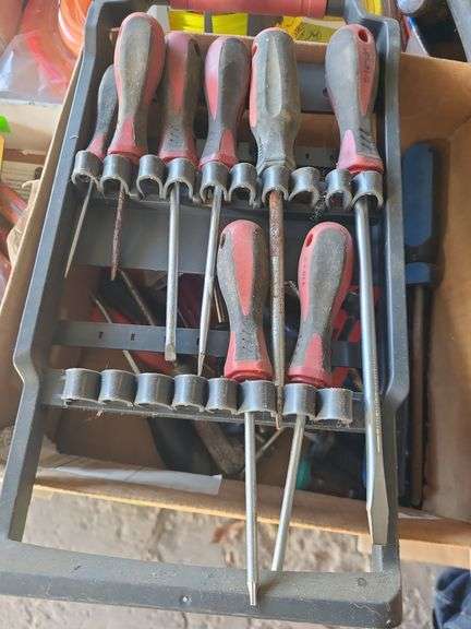 Box Of Assorted Screwdrivers