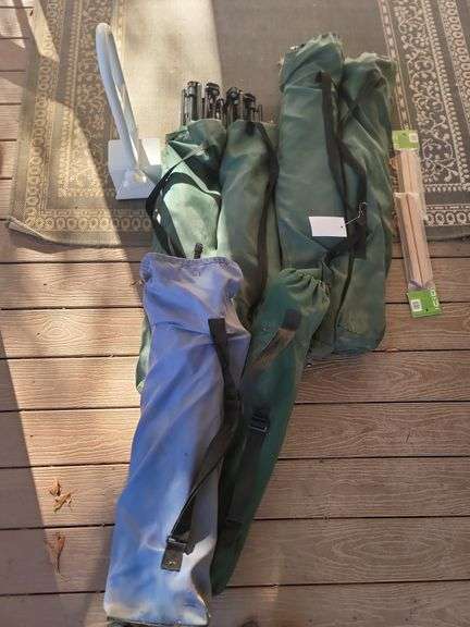 6 Camping Chairs , Hardwood Frames, Grabber Bar