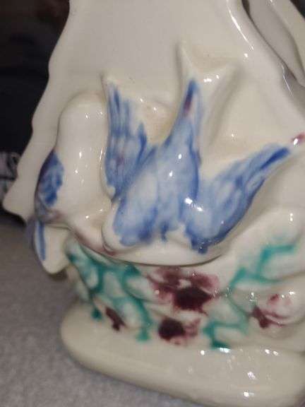 Vintage Shawnee Wall Pocket Blue Bird House Ceramic Vase Planter