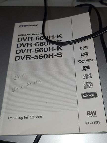 Pioneer HDD/DVD Recorder With Remote And Manual