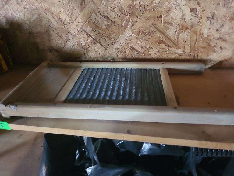 Mailboxes, Shovel, Broom, Squeegee, And Partial Bottles Of Wood Finish