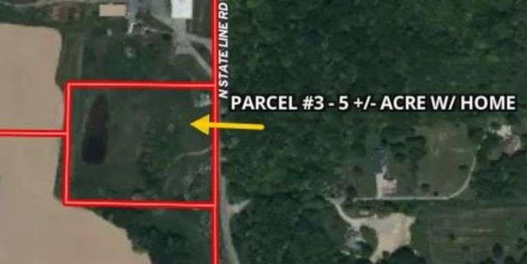 Parcel #3: 2 Story Home & Garage on 5+ Acres