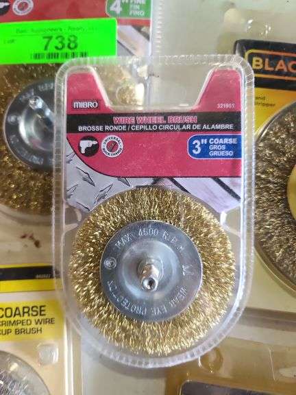 Five Brass Wire Wheels, NIP