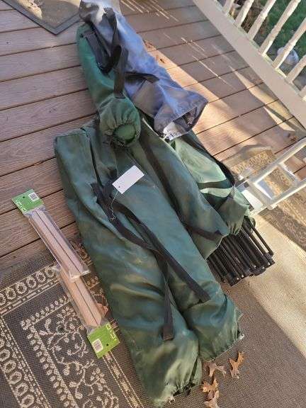 6 Camping Chairs , Hardwood Frames, Grabber Bar