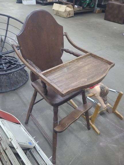 Vintage Children's Rocking Chair And High Chair