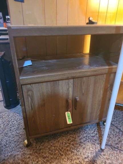 Wooden Cabinet On Casters