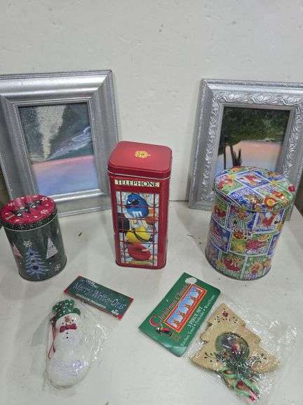 4 Boxes Decor, Tins, Party Lights, Easter Eggs, Watering Can